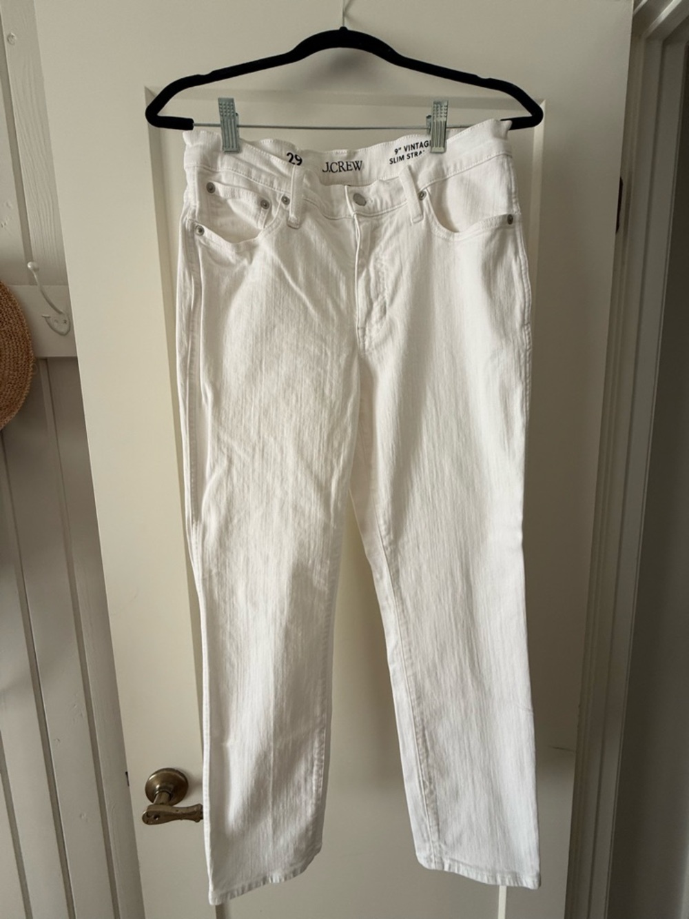 J.Crew White 9" Vintage Slim Straight Jeans